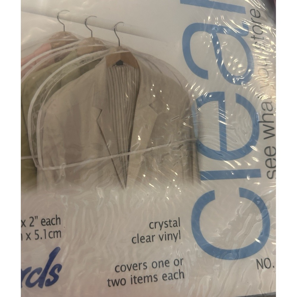 Shoulder Covers Clear 2-Sets of 3 Garment Protectors Closet Storage Clear - Picture 7 of 7